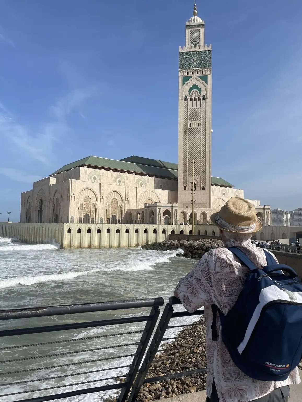 Jeanette at Hassan II Mosque, Morocco