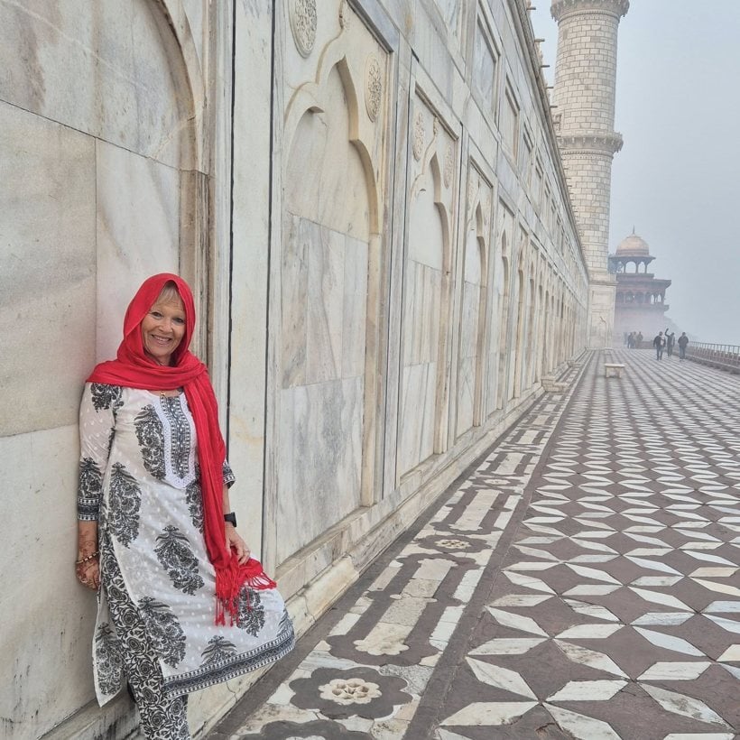 Traveller at the Taj Mahal