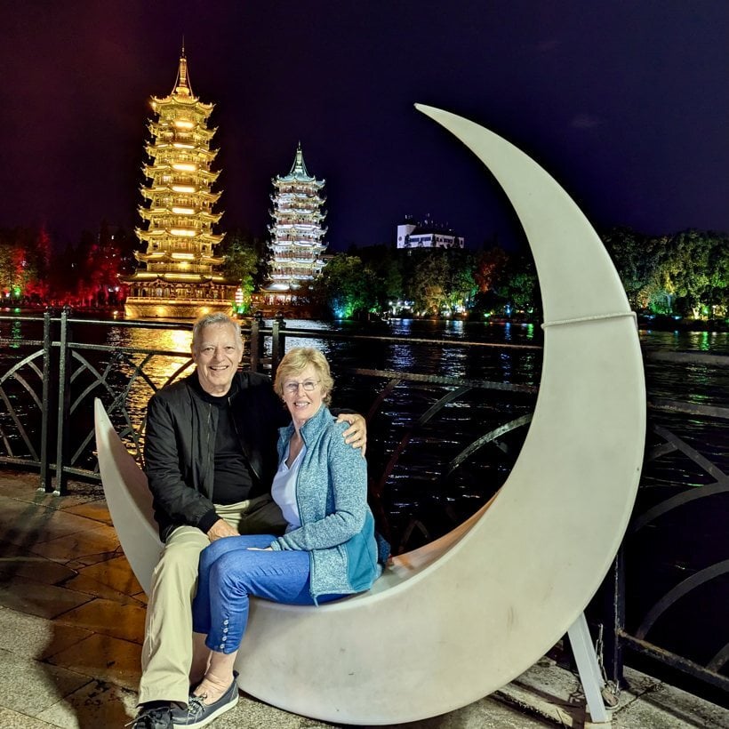Travellers in Guilin, China