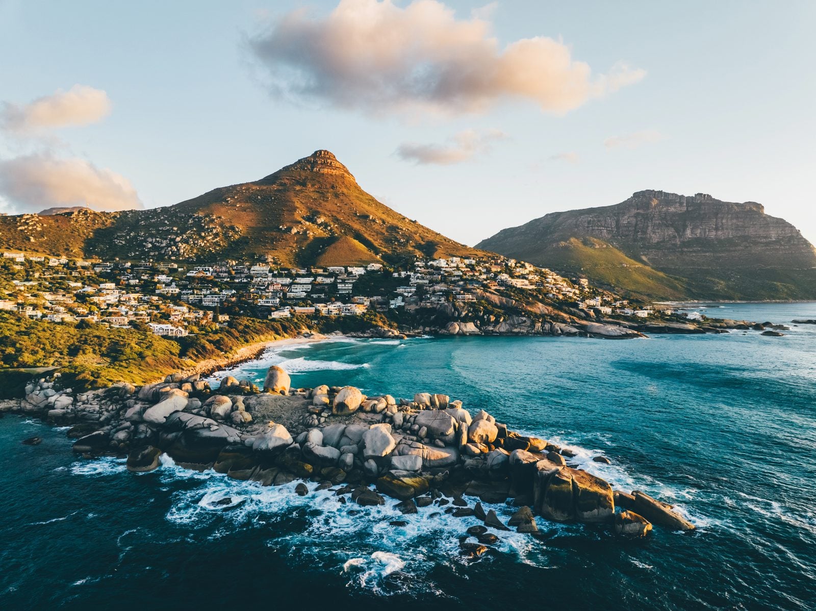 The Cape Town coastline at golden hour