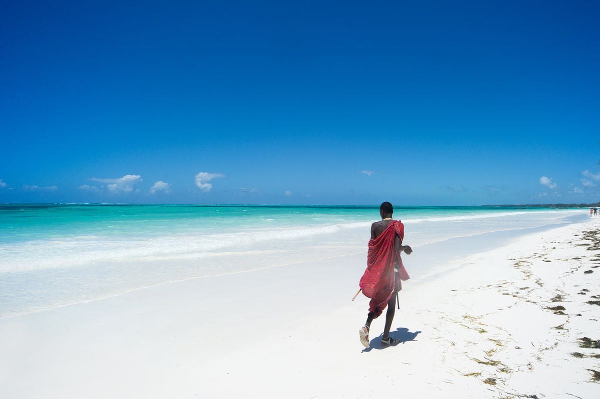 A white sand beach on the Indian Ocean