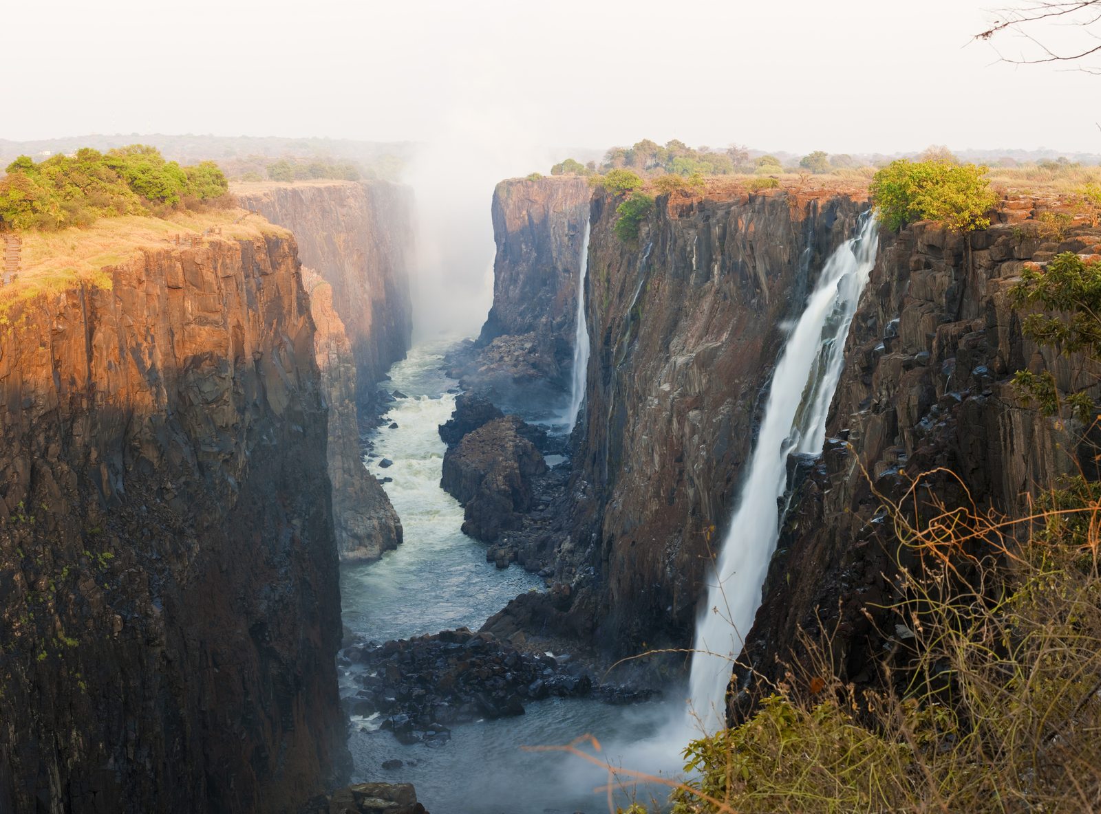 Victoria Falls pouring into the Batoka Gorge