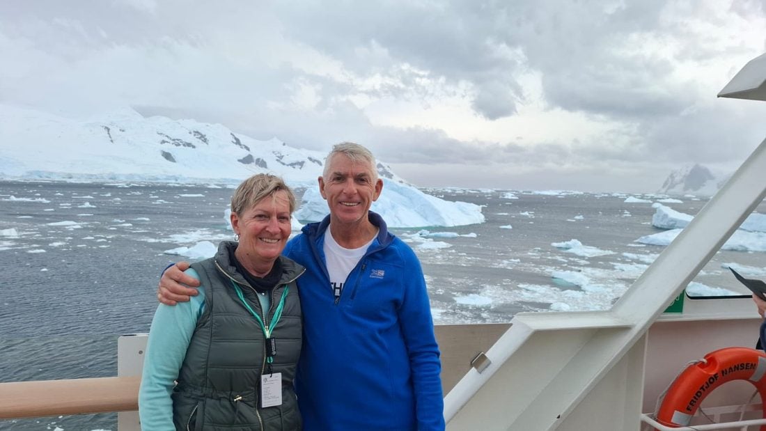 Inspiring Vacations travellers on deck in Antarctica