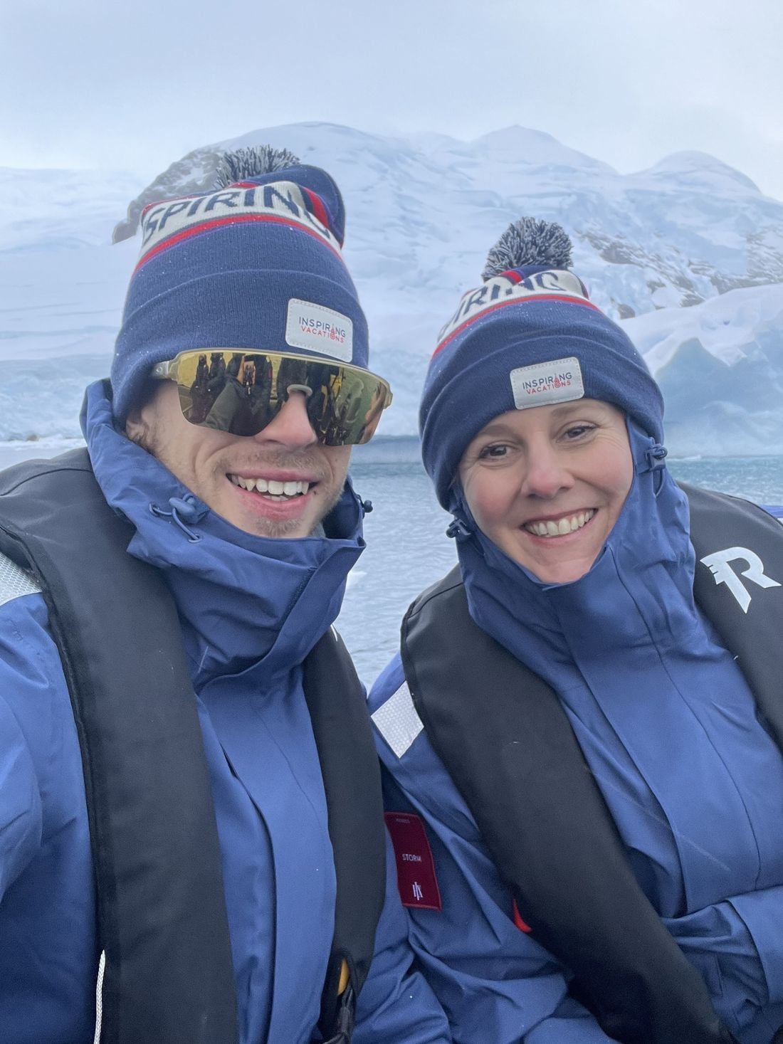 Inspiring Vacations travellers on a Zodiac in Antarctica