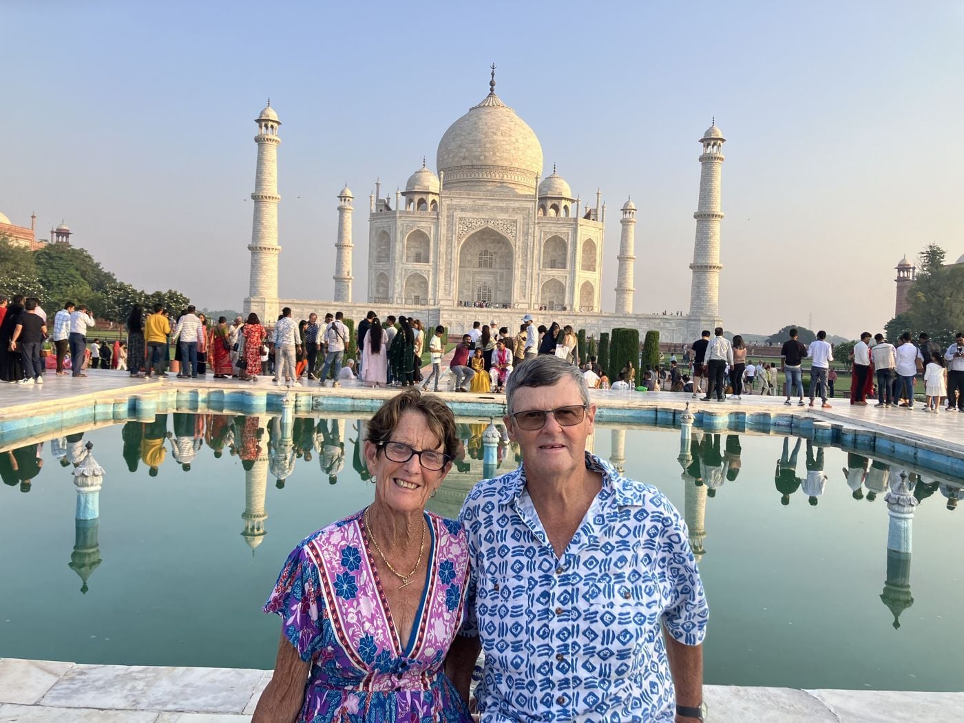 Travellers at the Taj Mahal