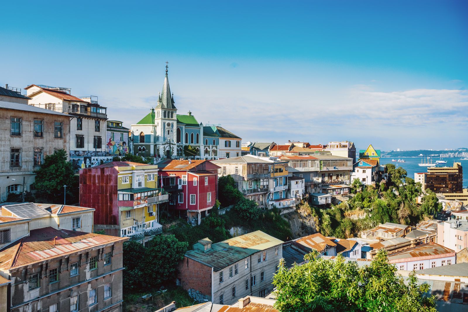 The colourful hillside streets of Valparaiso, Chile